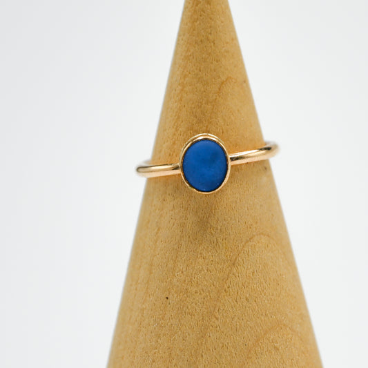 Gold fill cornflower sea glass size 4