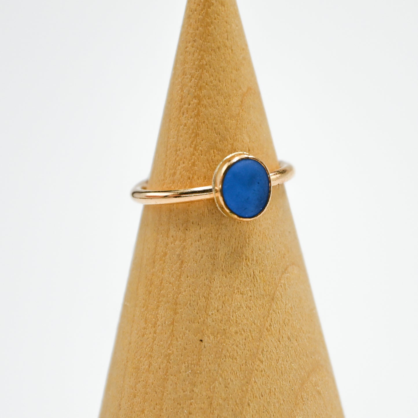 Gold fill cornflower sea glass size 4
