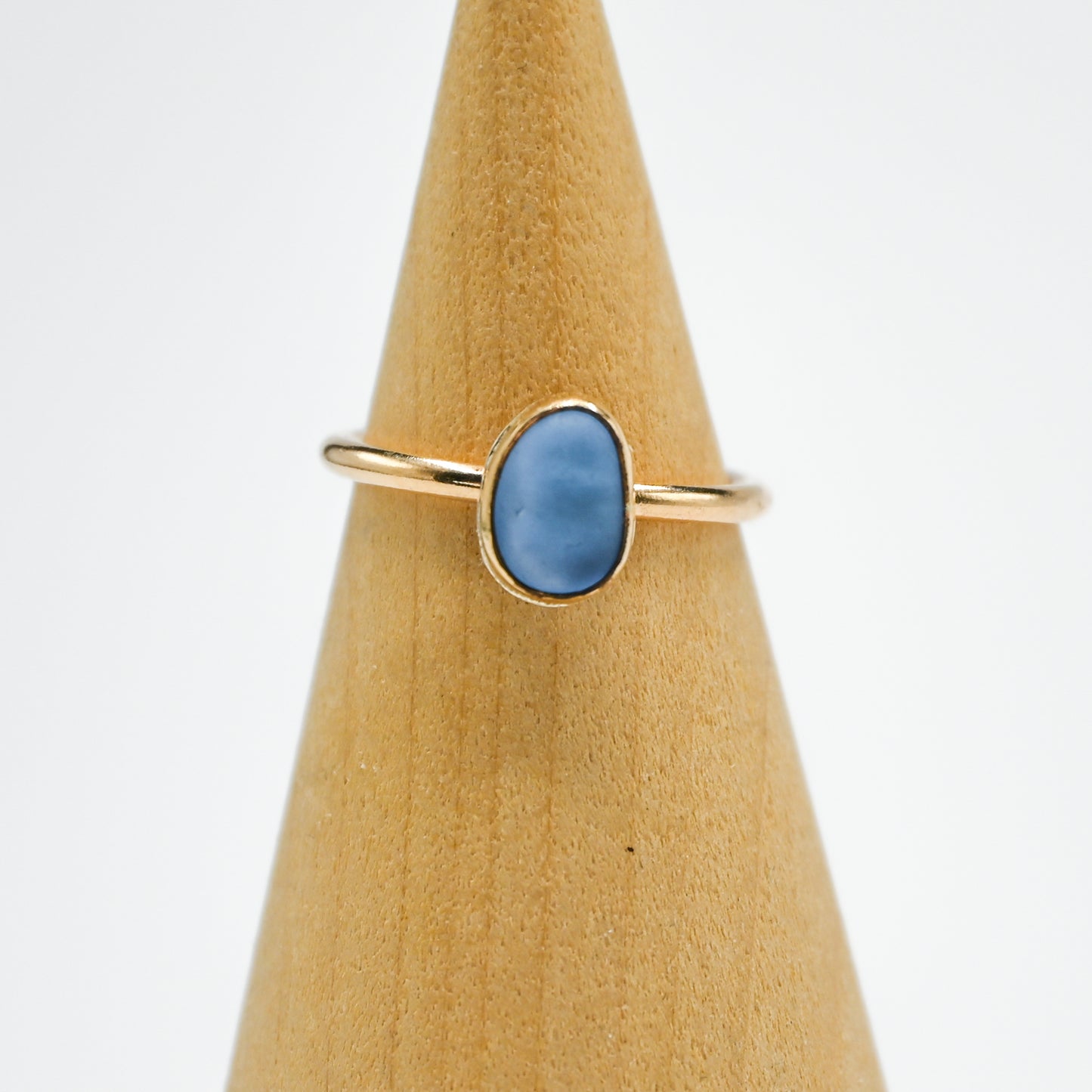 Gold fill cornflower sea glass size 4.75
