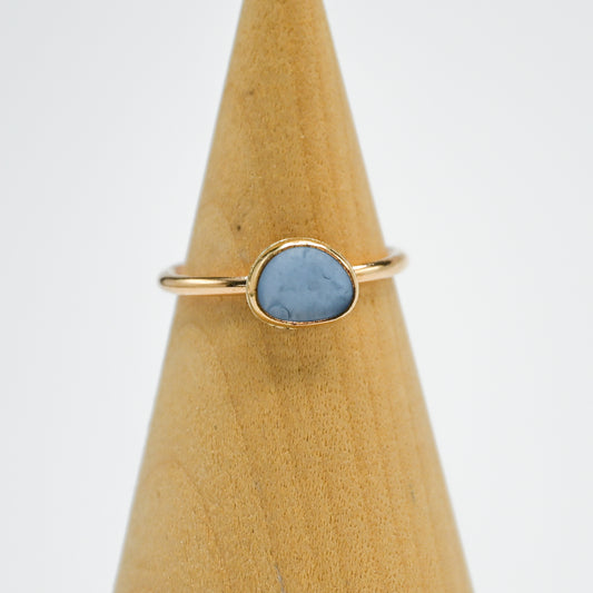 Gold fill mini horizontal cornflower sea glass size 6.75