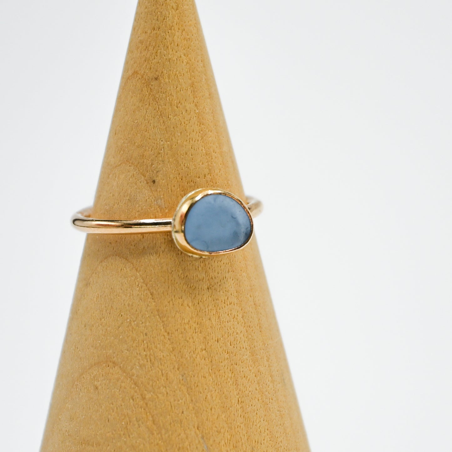 Gold fill mini horizontal cornflower sea glass size 6.75