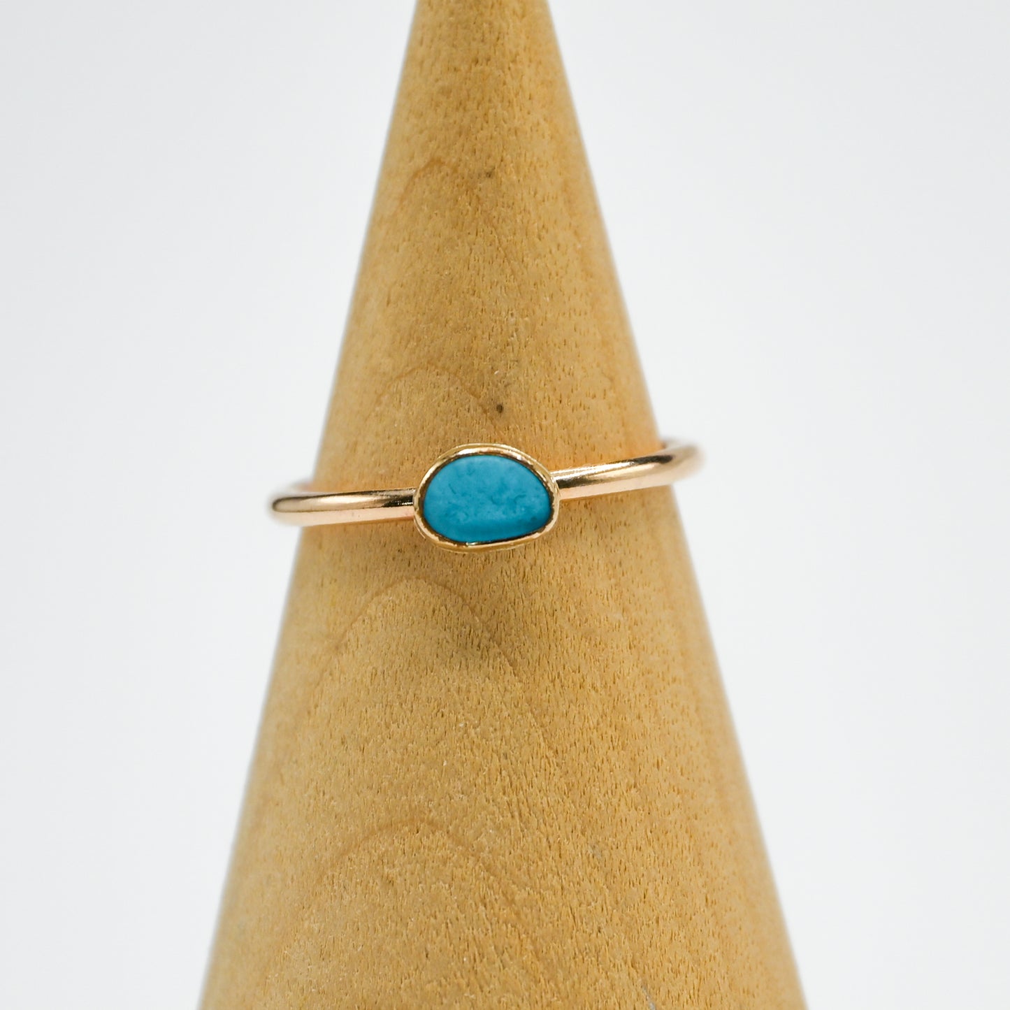 Gold fill bright turquoise sea glass size 7