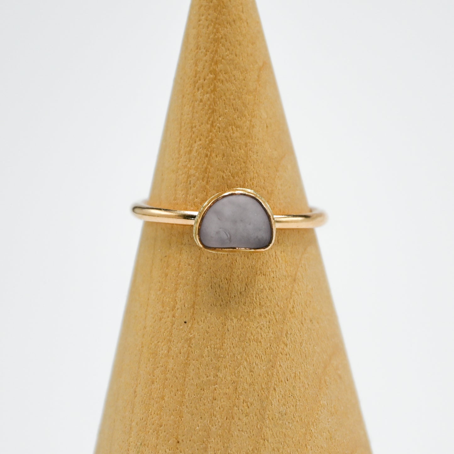 Gold fill lavender sea glass size 7