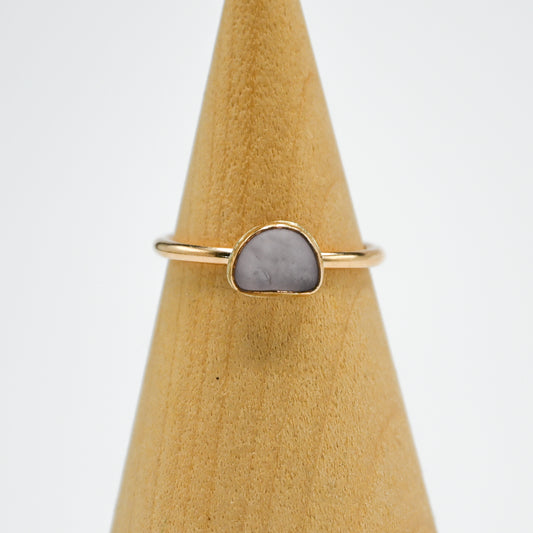 Gold fill lavender sea glass size 7