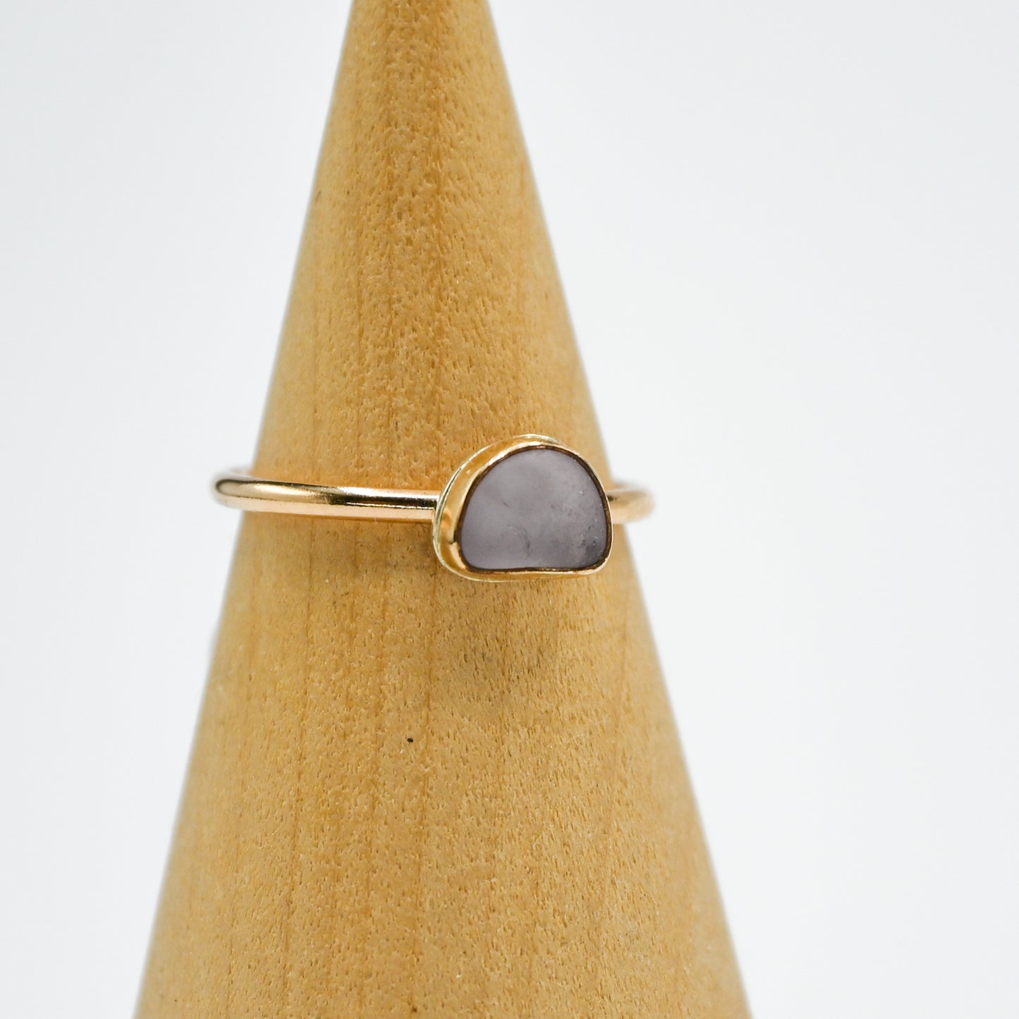 Gold fill lavender sea glass size 7