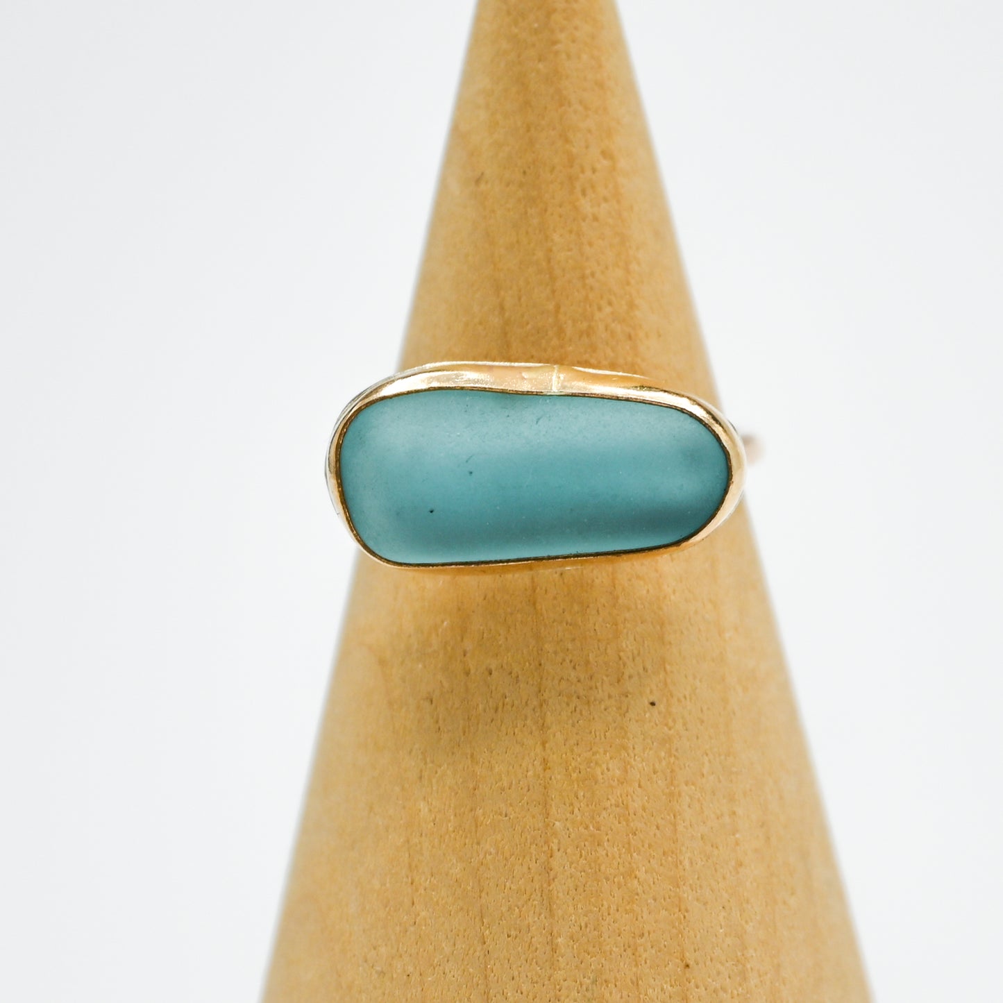Gold fill xl horizontal aqua sea glass size 7