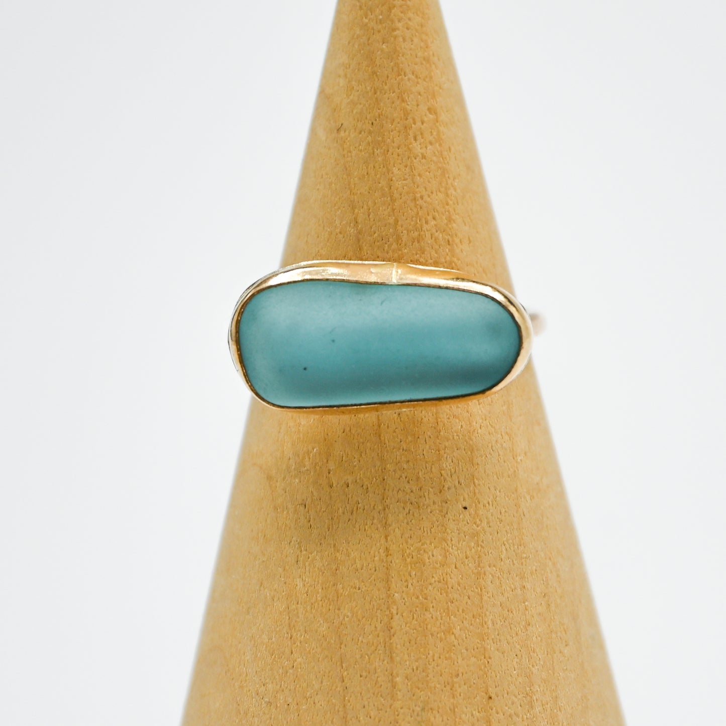 Gold fill xl horizontal aqua sea glass size 7