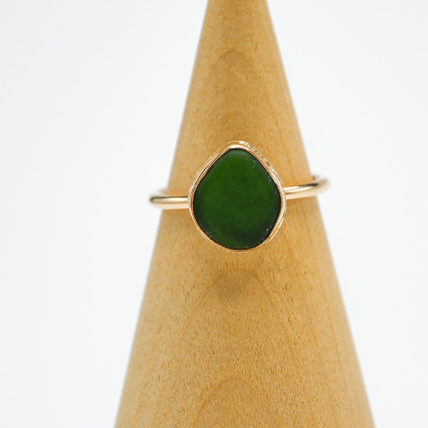 Gold fill olive sea glass size 7.25