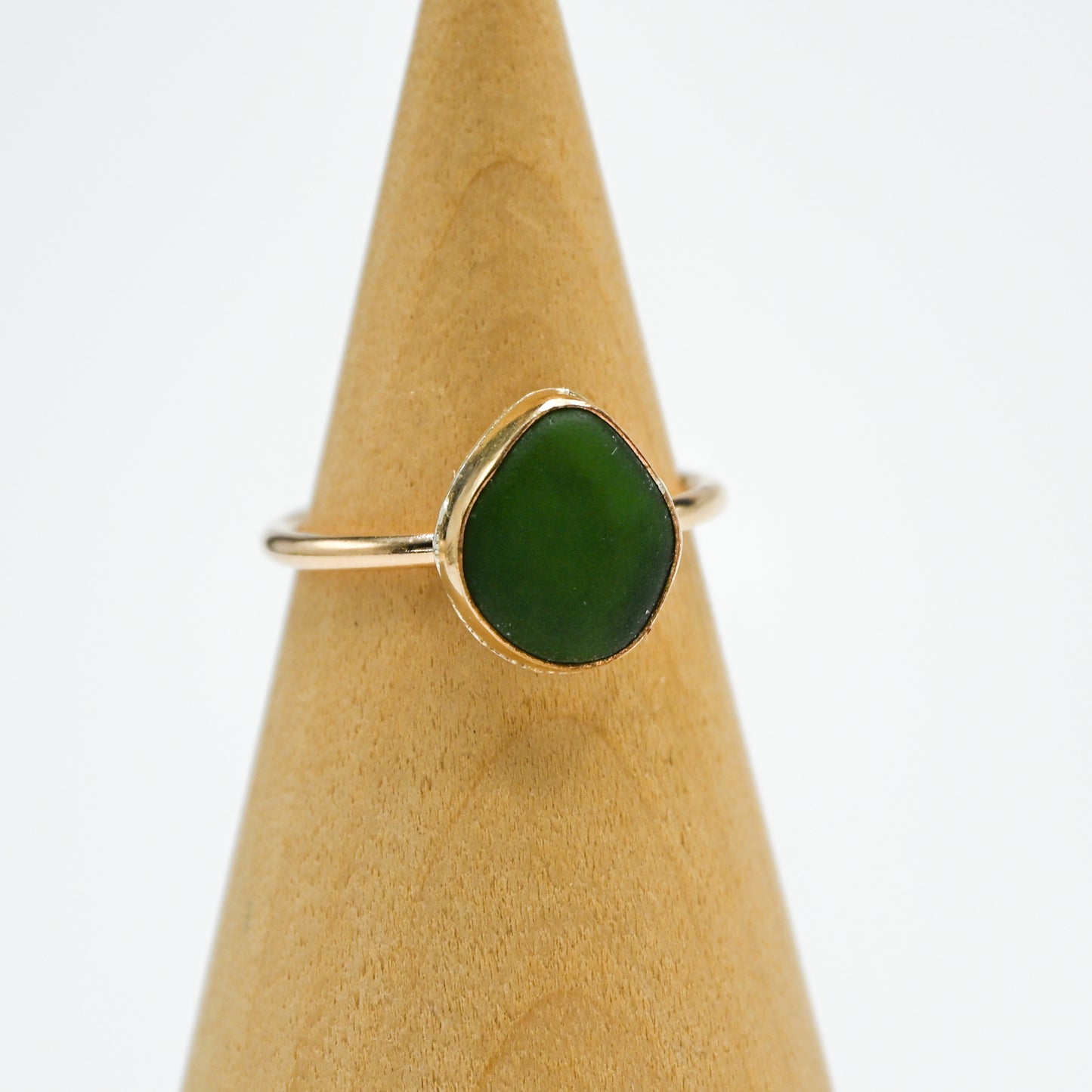Gold fill olive sea glass size 7.25