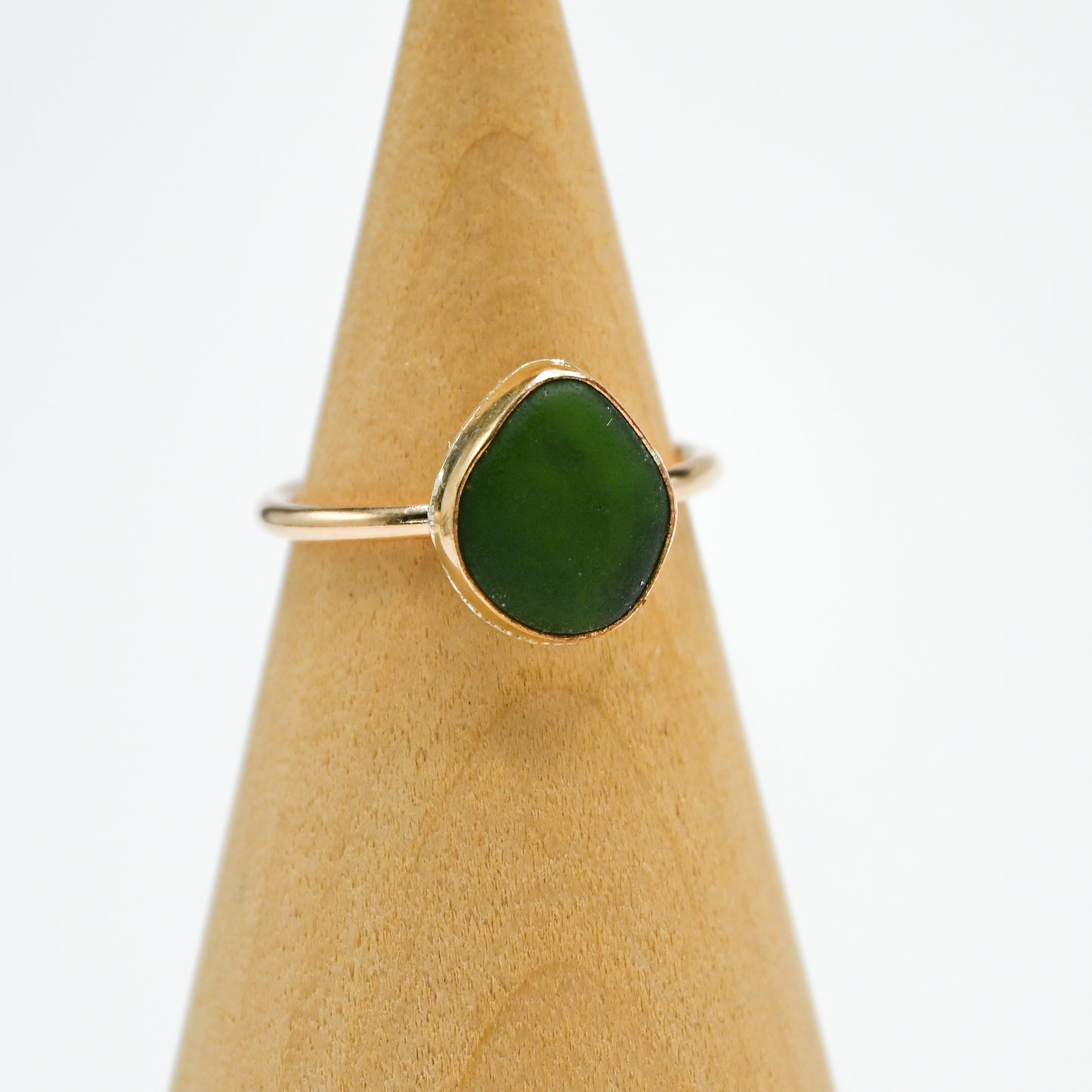Gold fill olive sea glass size 7.25