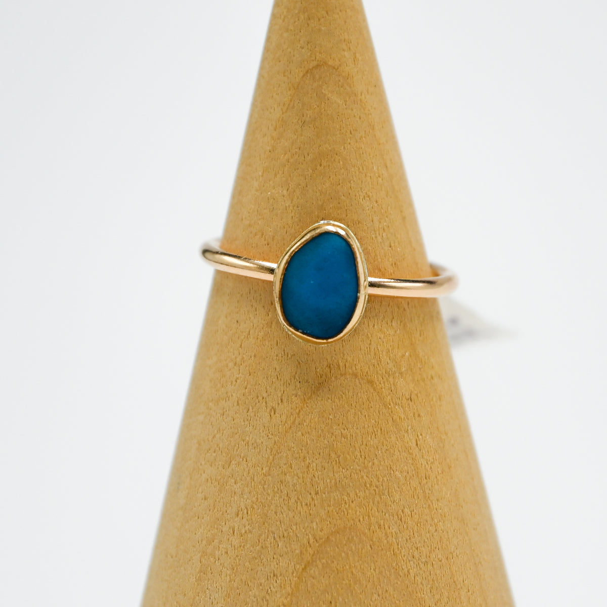 Gold fill super rare teal turquoise size 7.25