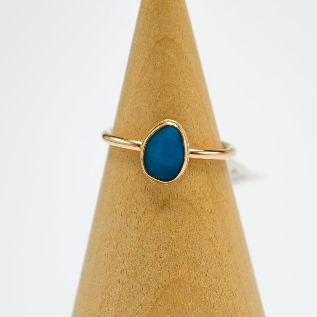 Gold fill super rare teal turquoise size 7.25