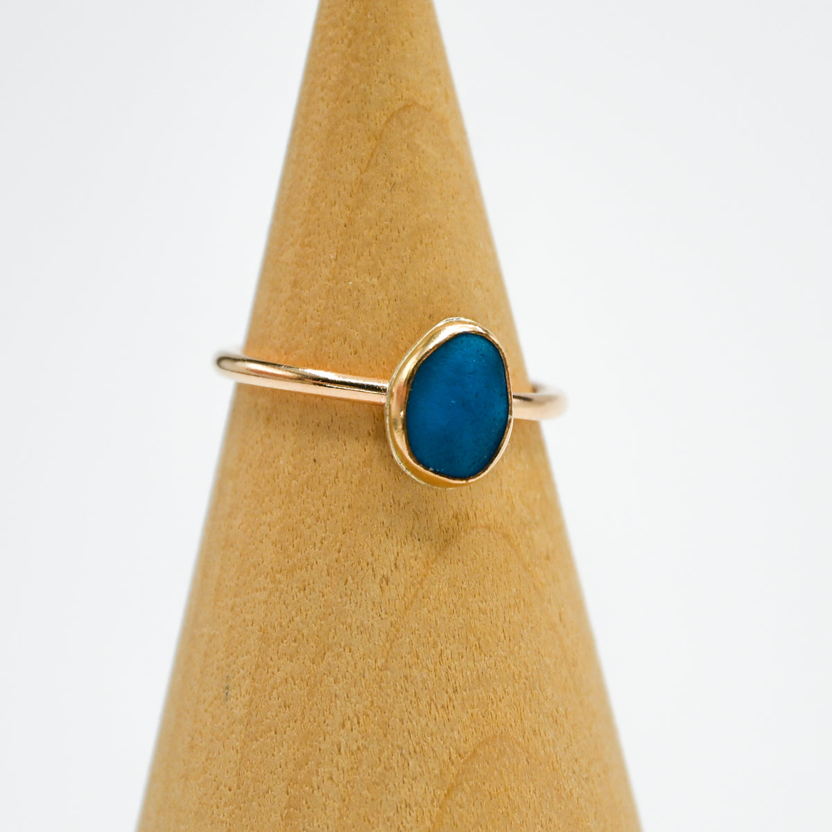 Gold fill super rare teal turquoise size 7.25