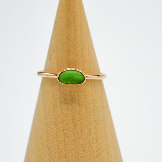 Gold fill mini horizontal green sea glass size 7.5