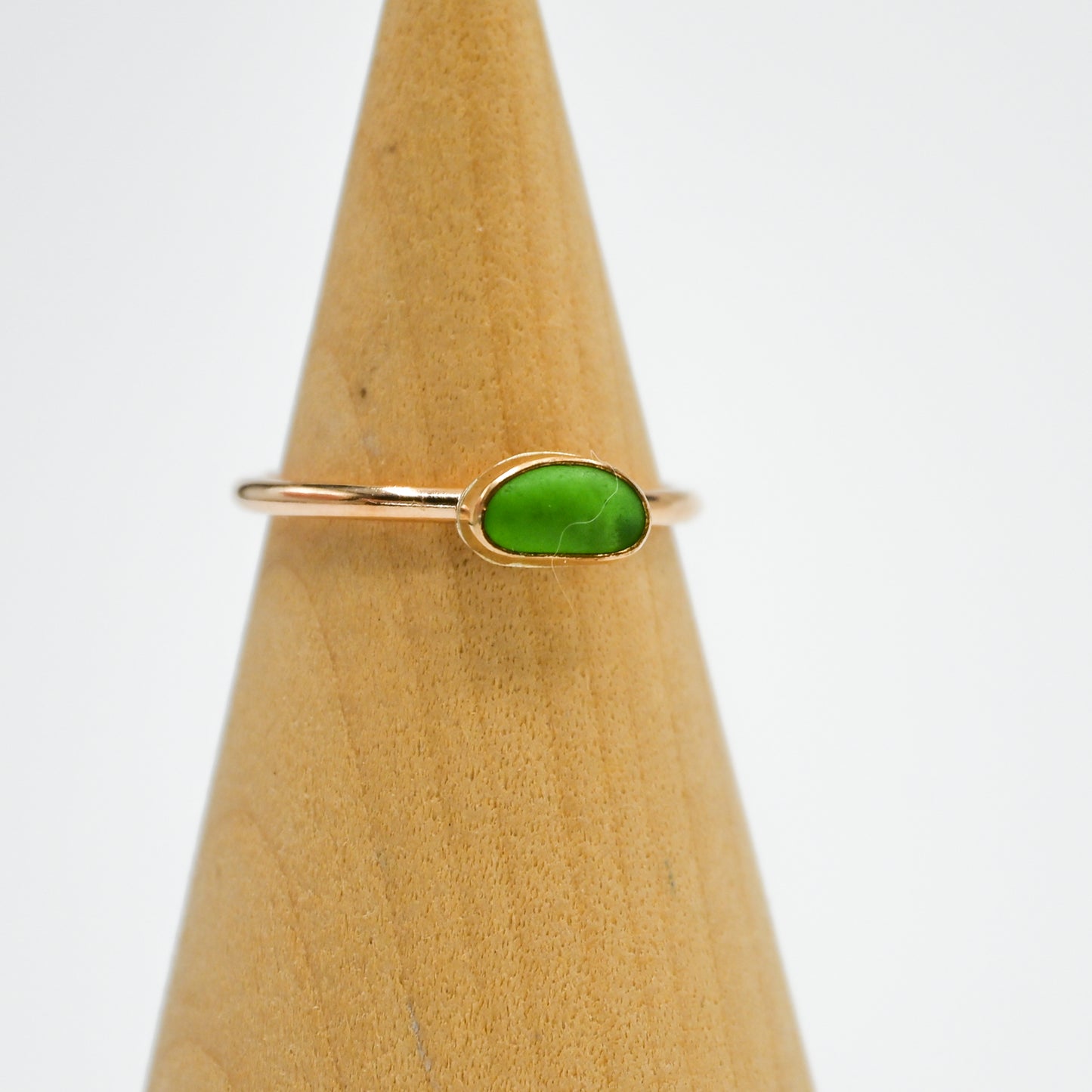 Gold fill mini horizontal green sea glass size 7.5