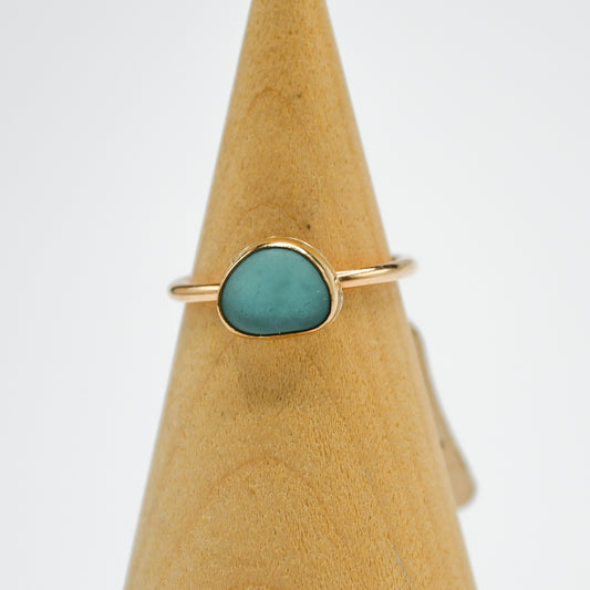 Gold fill aqua sea glass size 7.5
