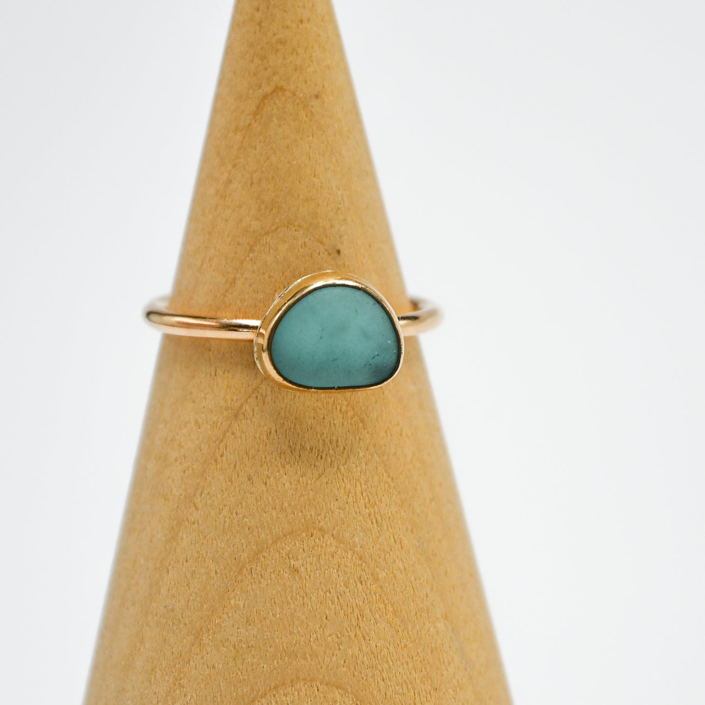 Gold fill aqua sea glass size 7.5