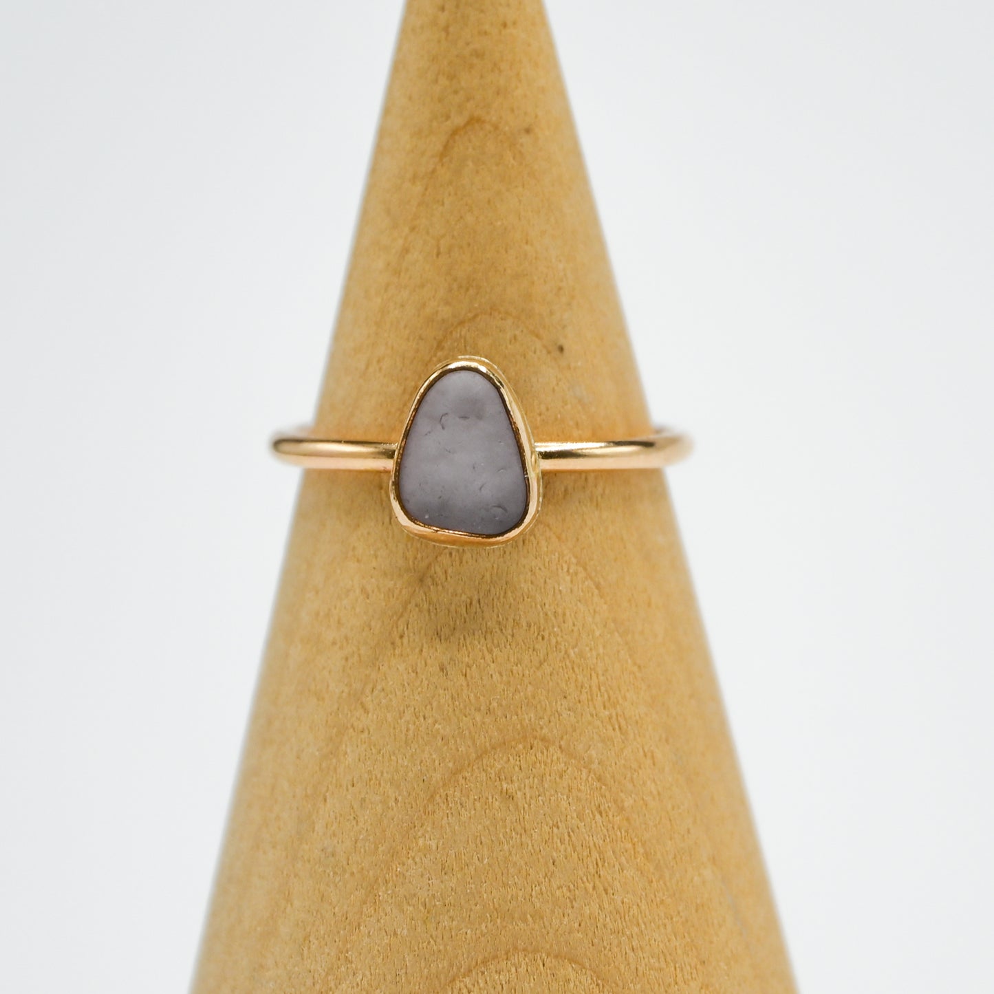 Gold fill lavender sea glass size 7.5