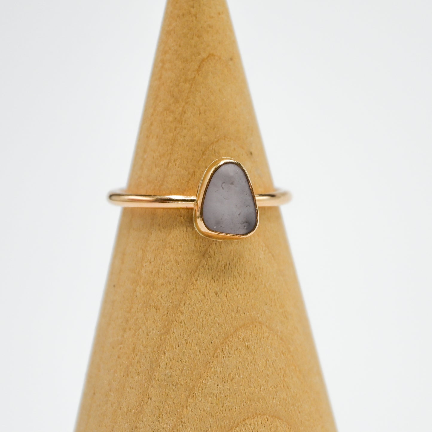 Gold fill lavender sea glass size 7.5