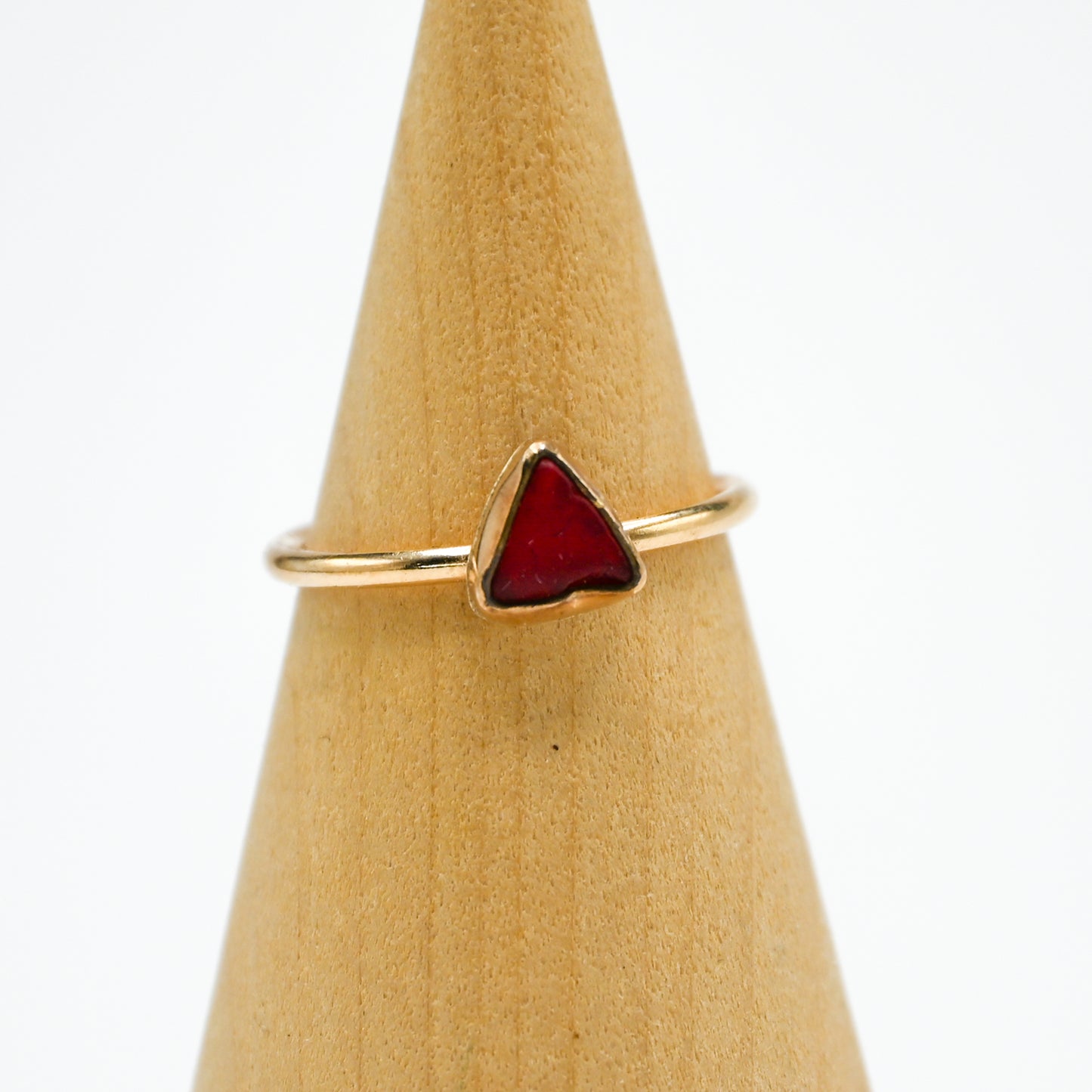 Gold fill red sea glass size 8