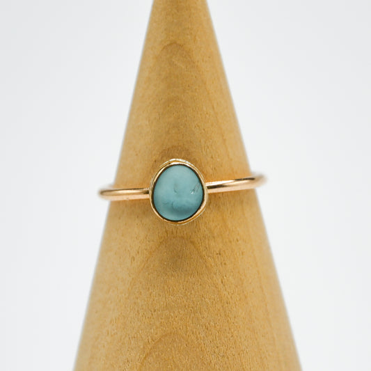 Gold fill aqua sea glass size 8.5