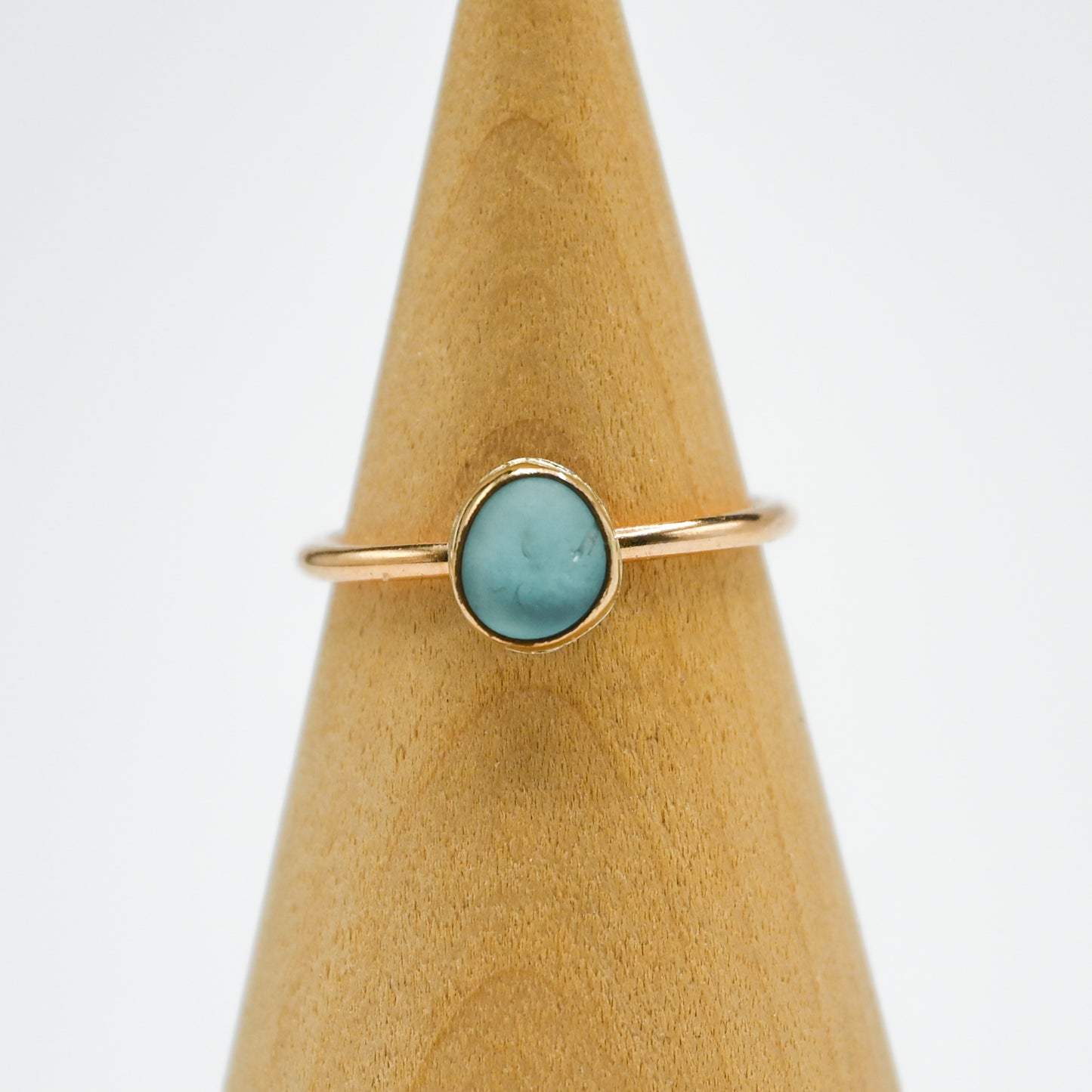 Gold fill aqua sea glass size 8.5