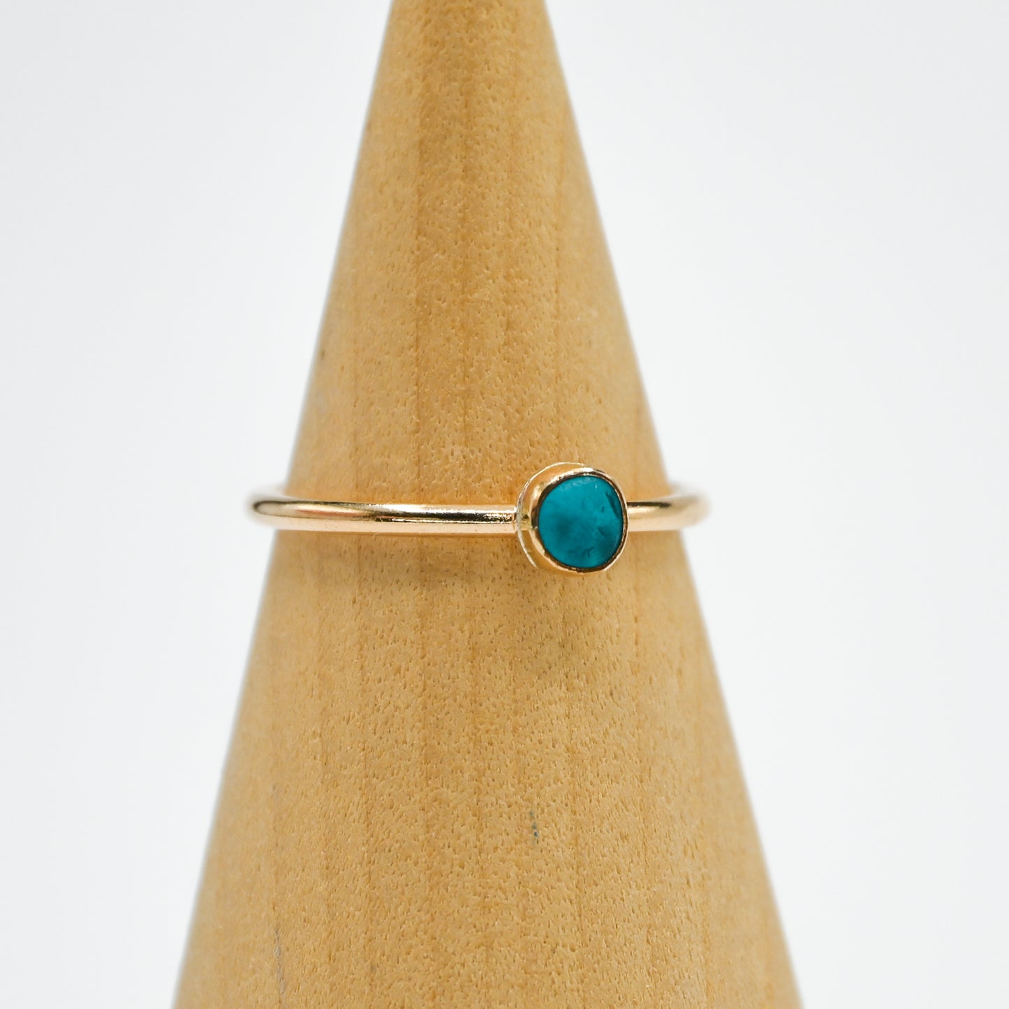 Gold fill mini turquoise sea glass size 8.75