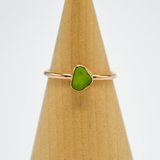 Gold fill lime sea glass size 8.75