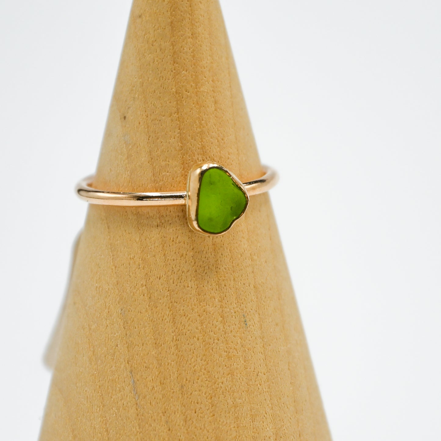 Gold fill lime sea glass size 8.75