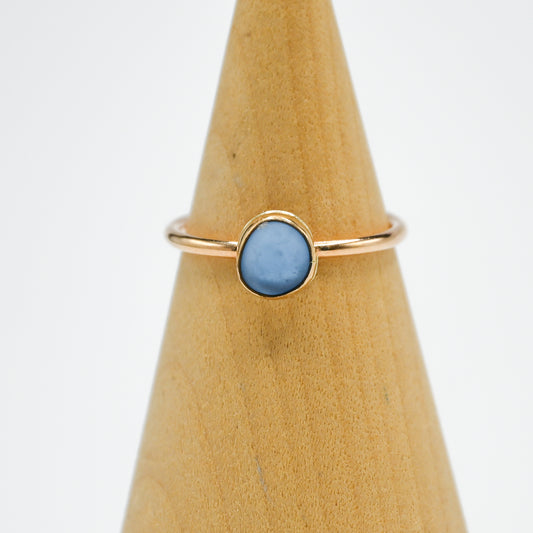 Gold fill cornflower sea glass size 8.75