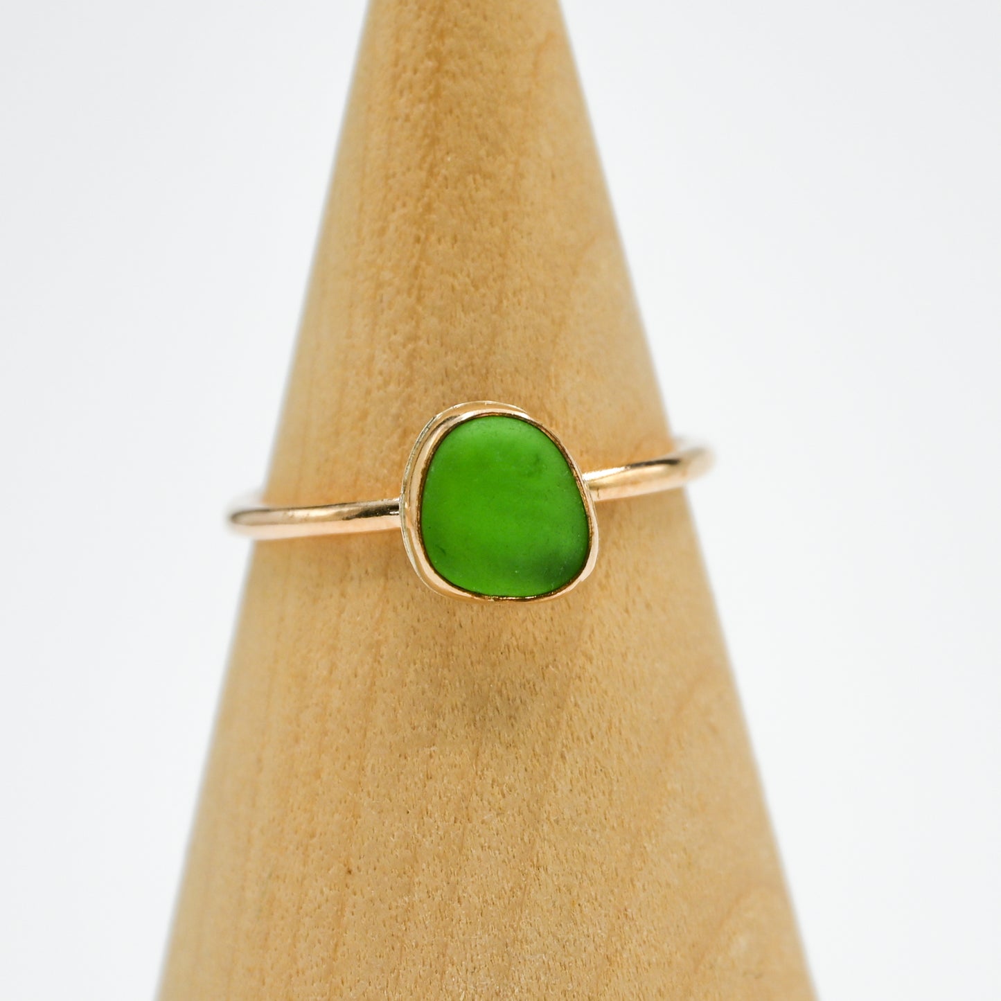 Gold fill green sea glass size 10.25