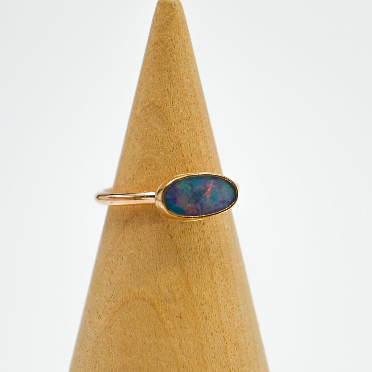 Gold fill horizontal Australian opal size 4.5