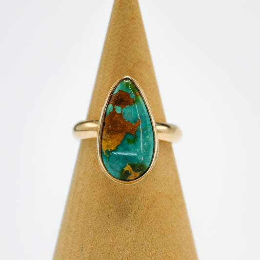 Gold fill xl emerald valley turquoise size 6