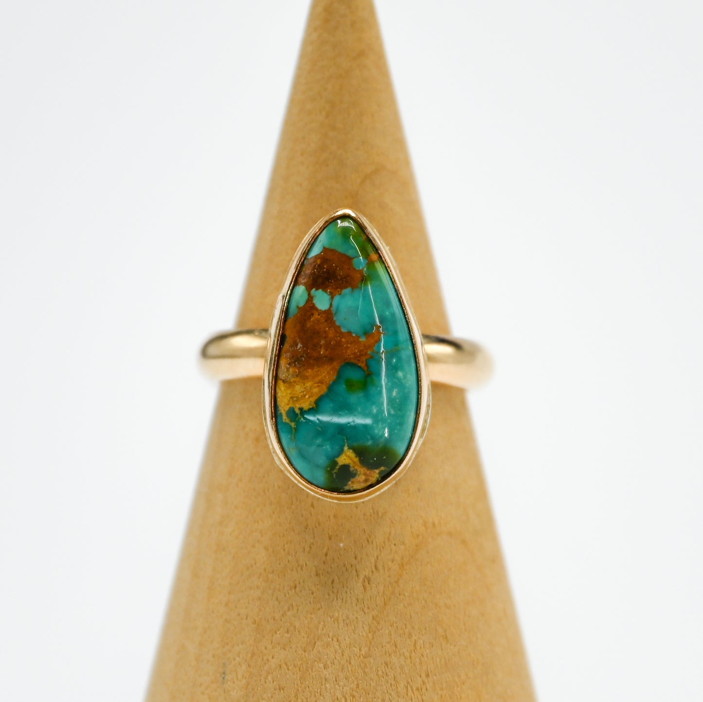 Gold fill xl emerald valley turquoise size 6