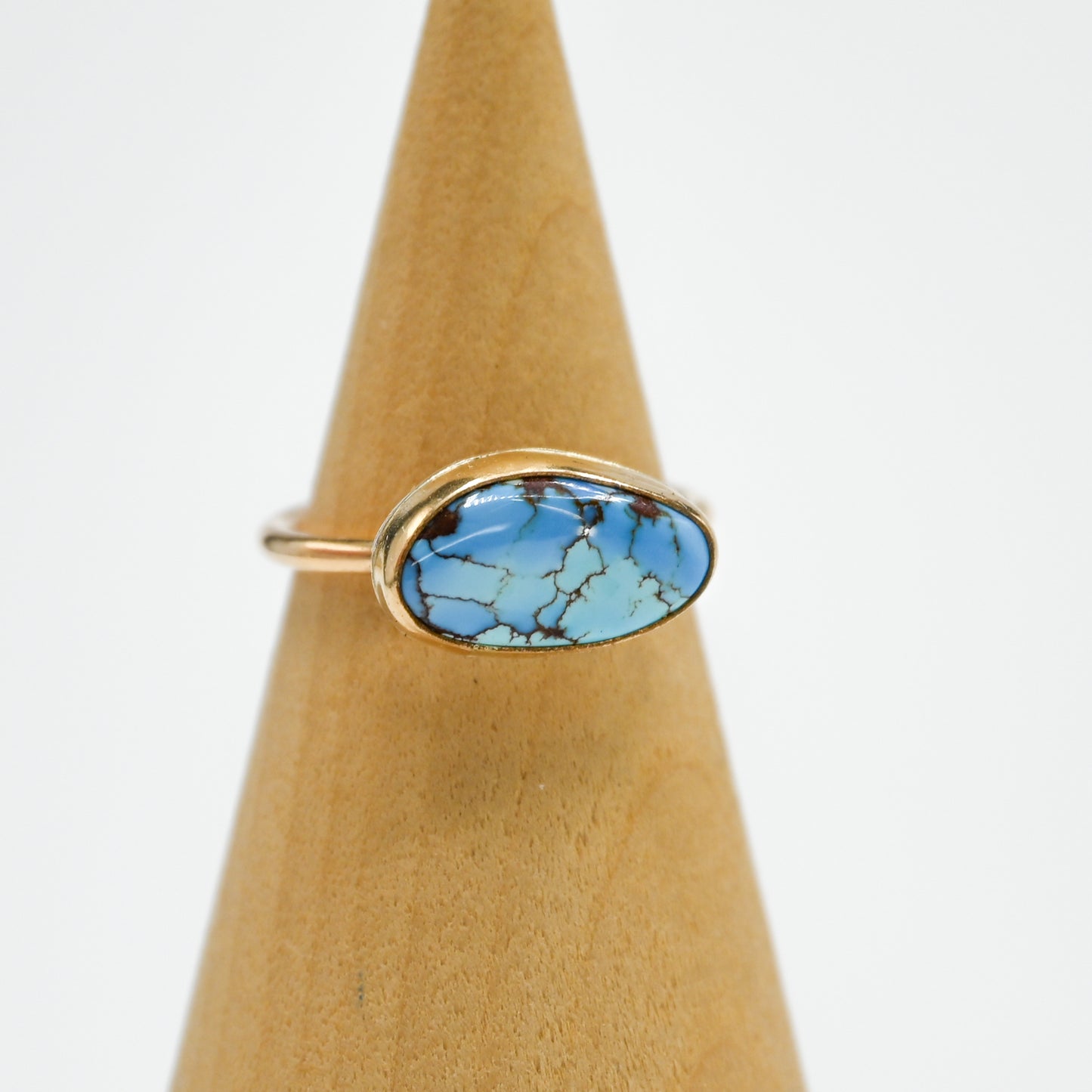 Gold fill horizontal golden hills lavender turquoise size 6