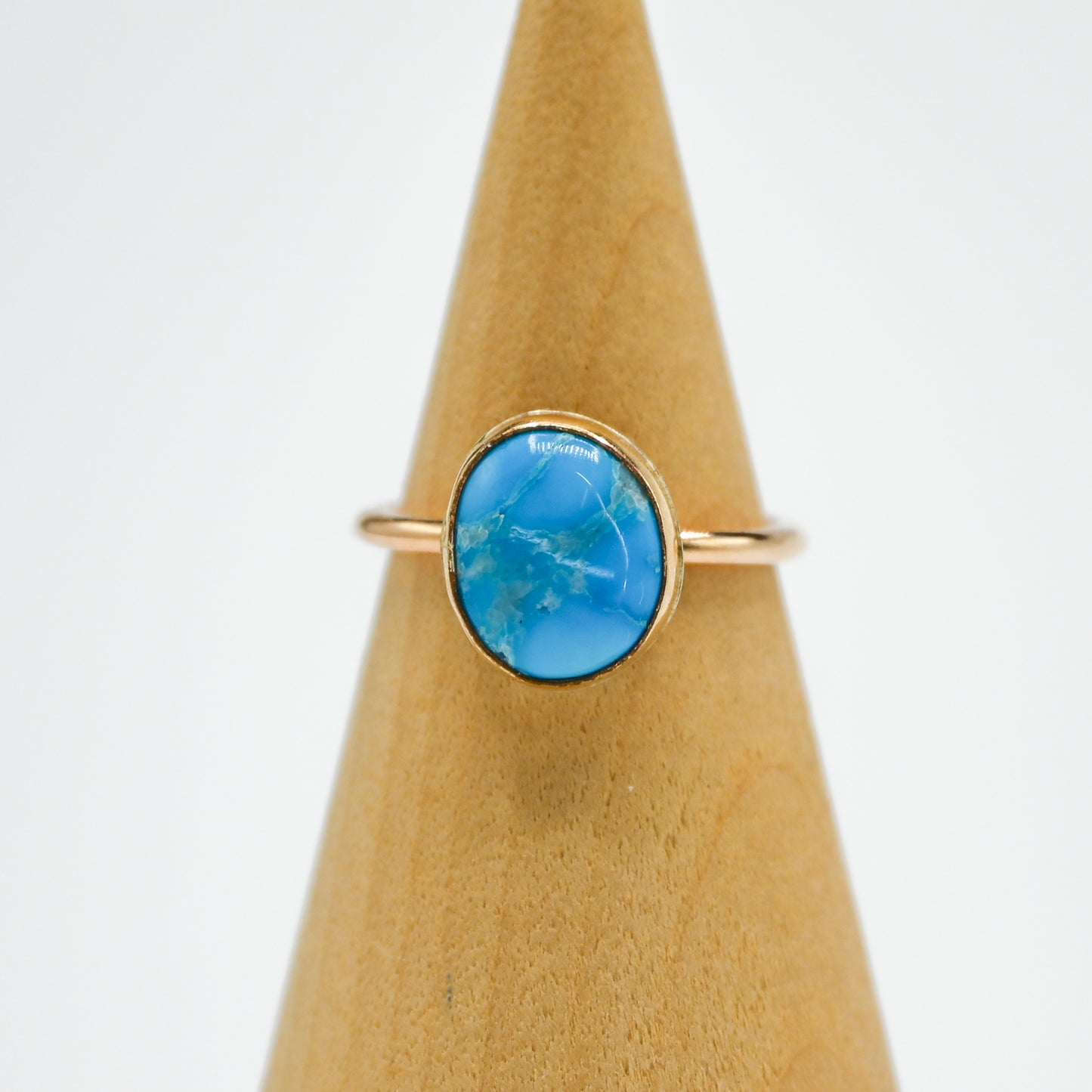 Gold fill blue ridge turquoise size 6