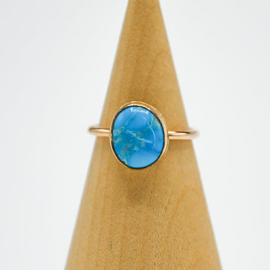 Gold fill blue ridge turquoise size 6