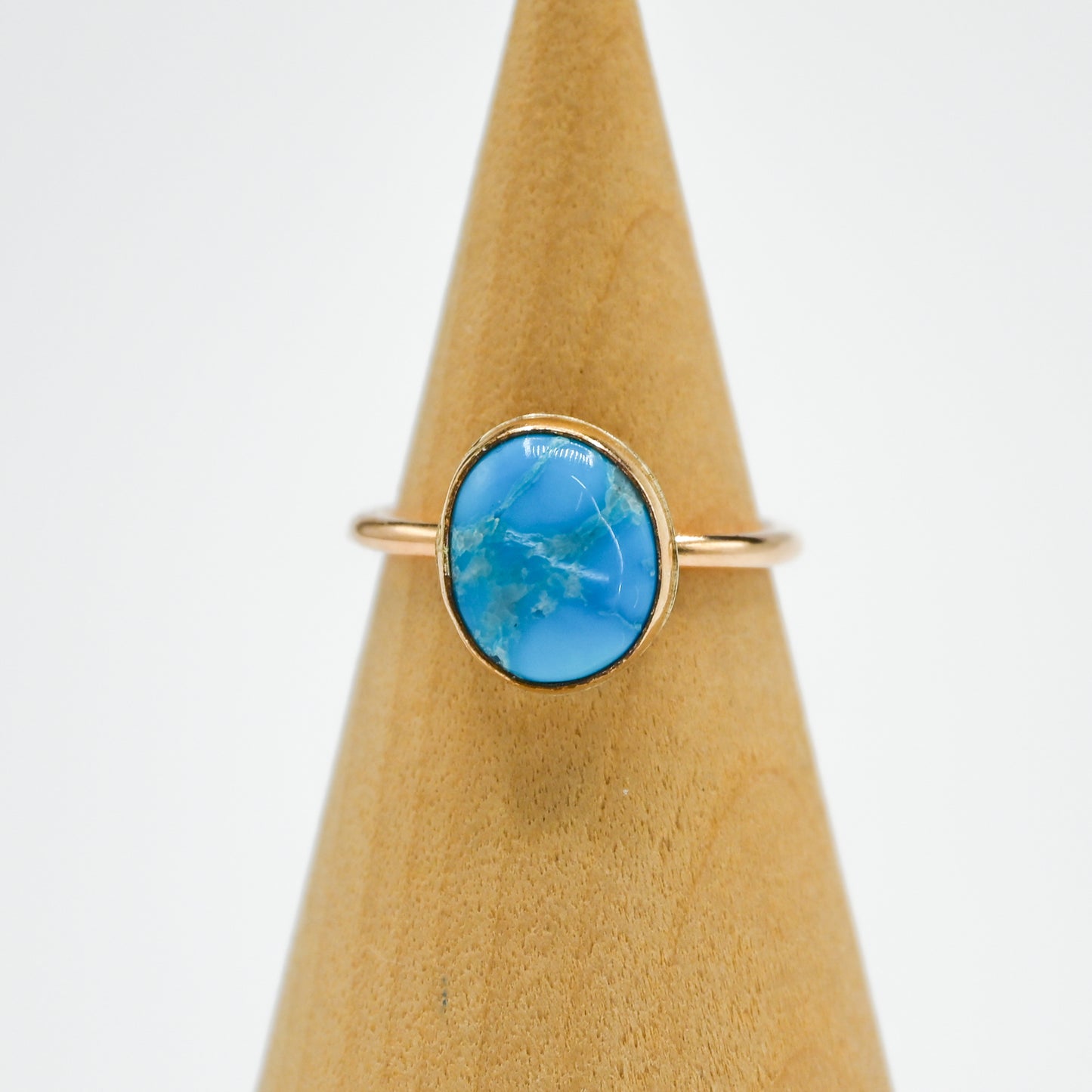 Gold fill blue ridge turquoise size 6
