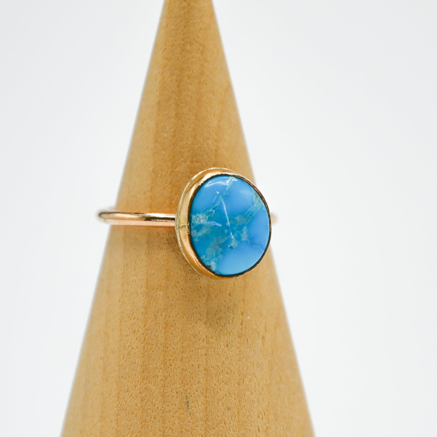 Gold fill blue ridge turquoise size 6