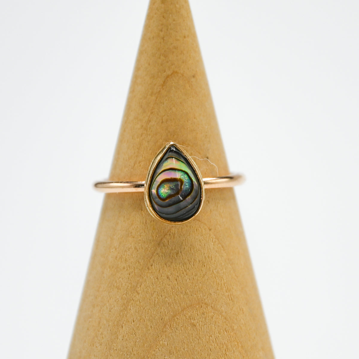 Gold fill pear abalone size 6.75