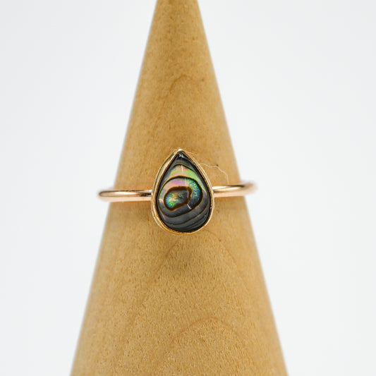 Gold fill pear abalone size 6.75