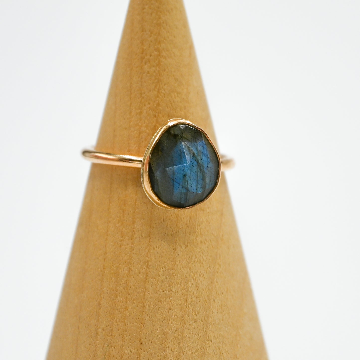 Gold fill rose cut labradorite size 6.75