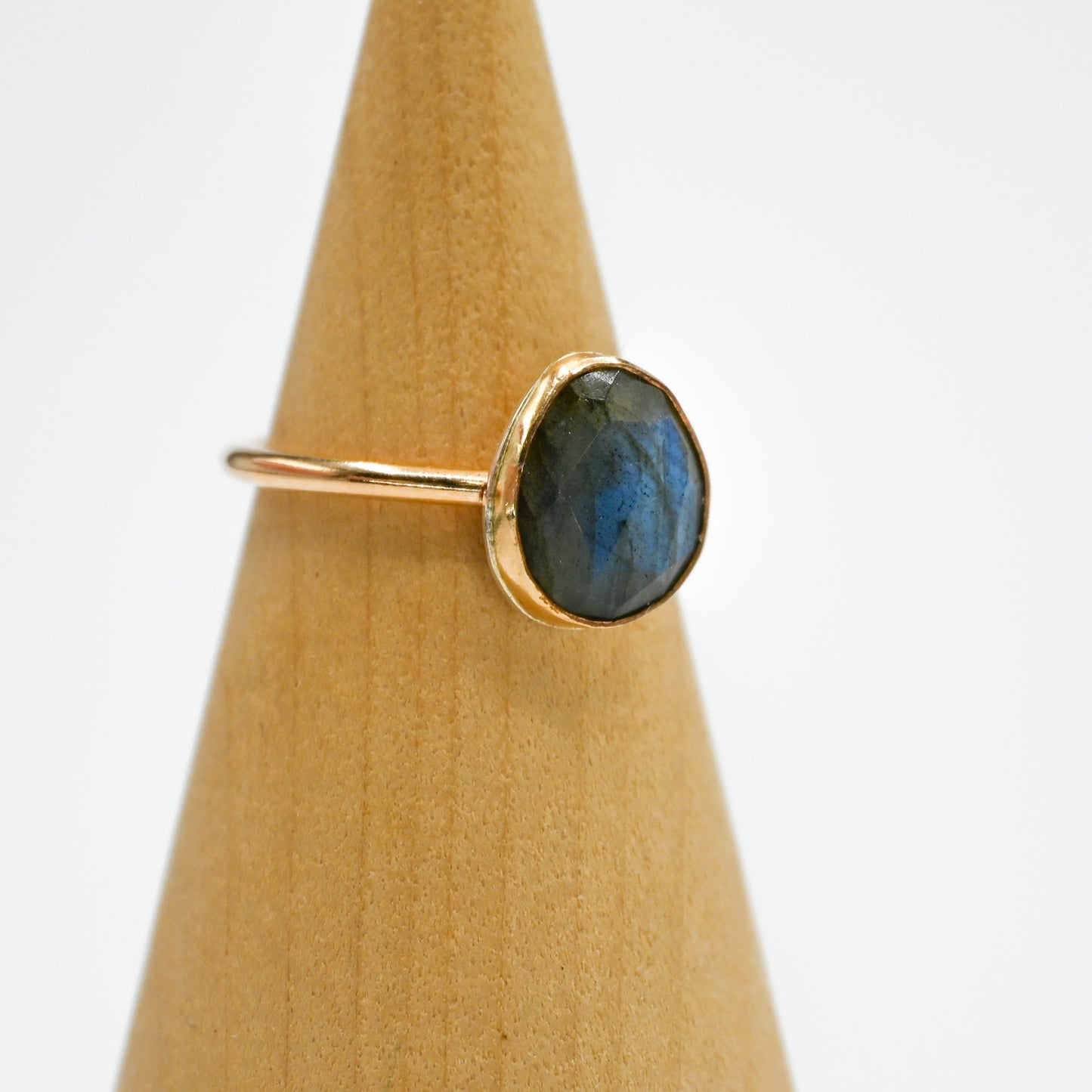 Gold fill rose cut labradorite size 6.75
