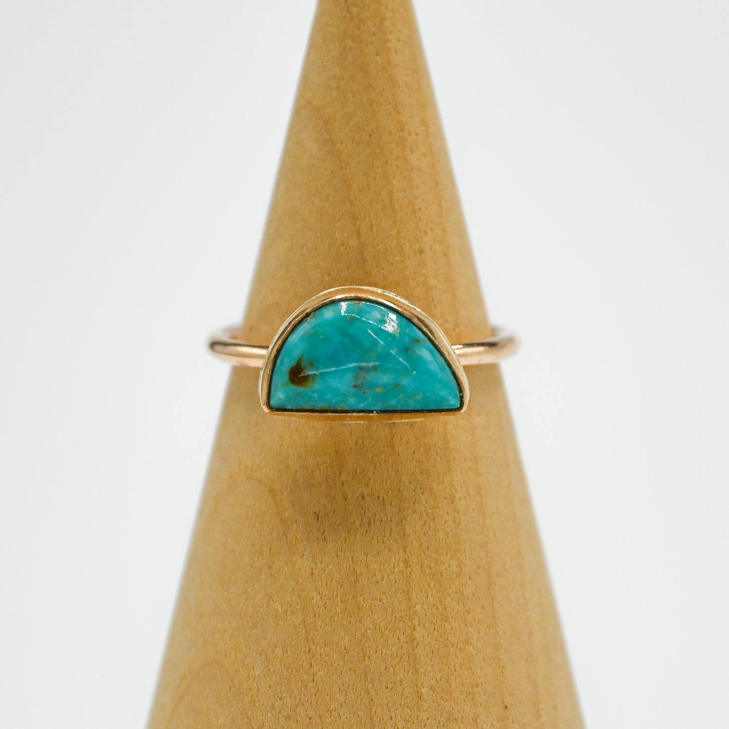 Gold fill half circle campitos turquoise size 7