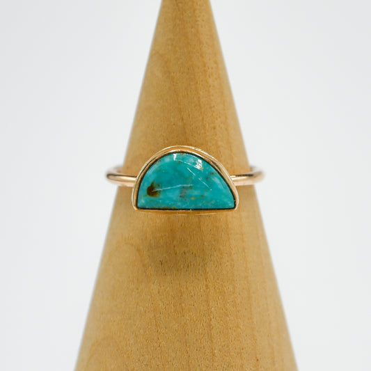 Gold fill half circle campitos turquoise size 7