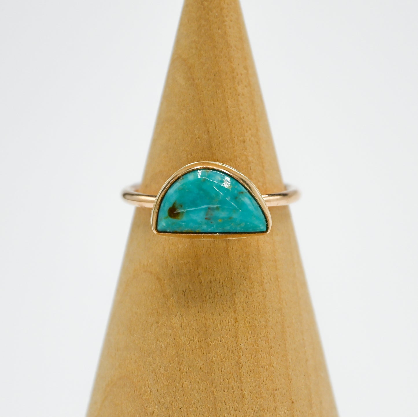 Gold fill half circle campitos turquoise size 7