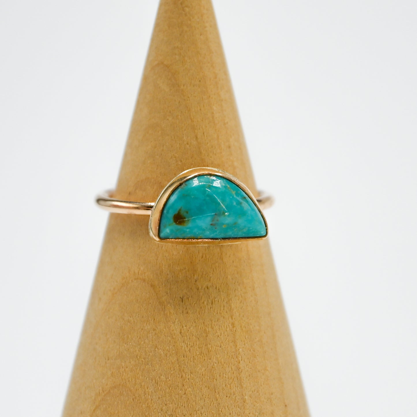 Gold fill half circle campitos turquoise size 7