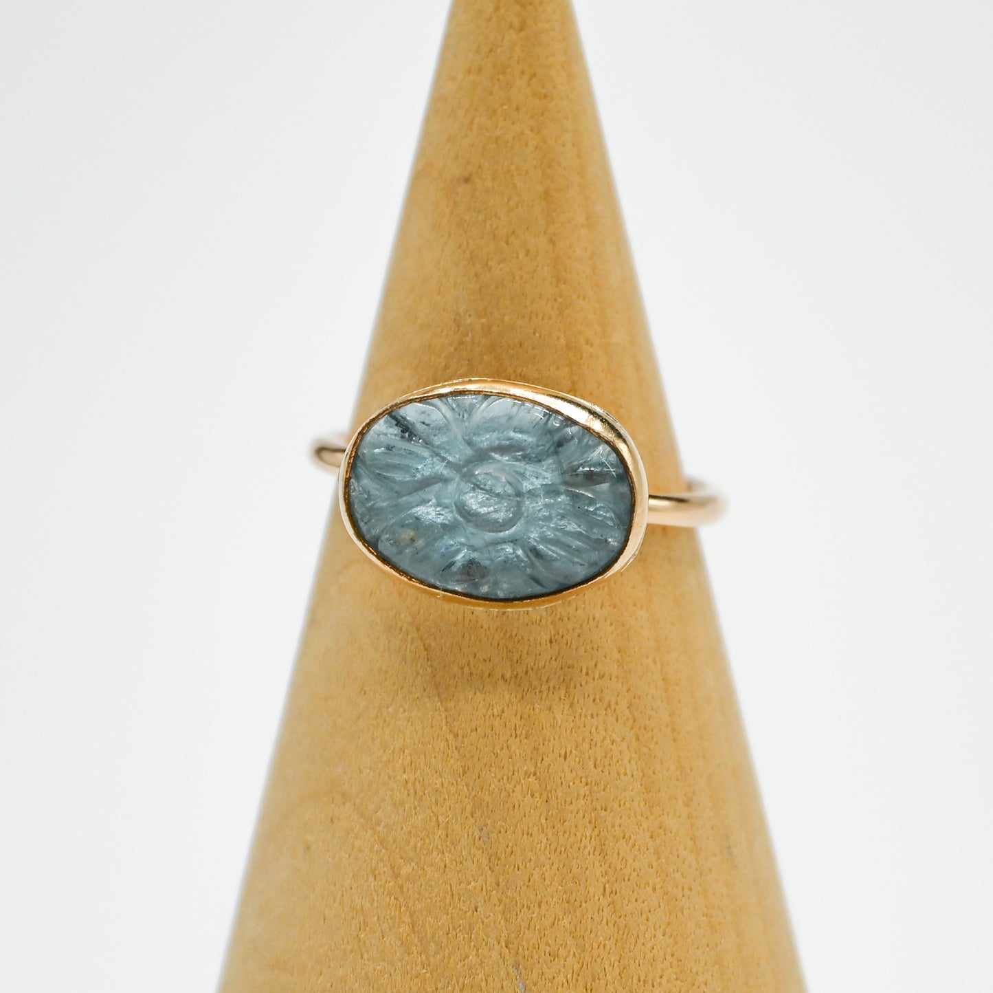 Gold fill horizontal carved kyanite size 7