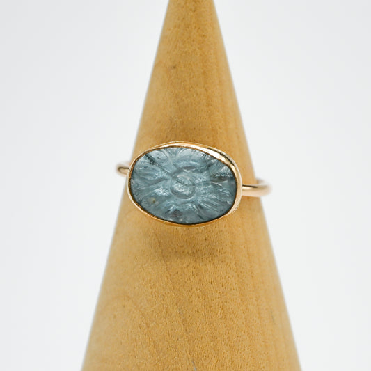 Gold fill horizontal carved kyanite size 7