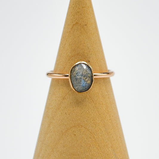 Gold fill rose cut labradorite size 7